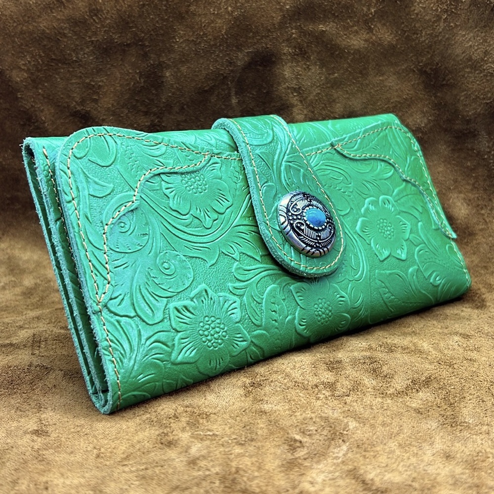 Hondo Huntley Western Long Wallet (Apple green)